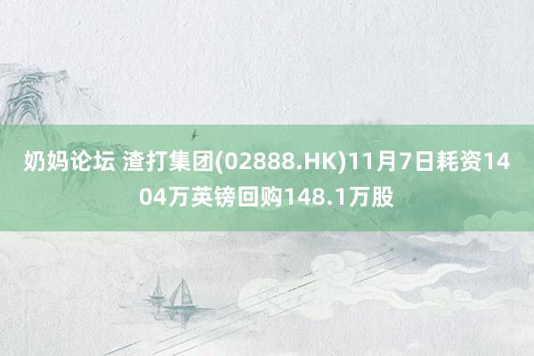 奶妈论坛 渣打集团(02888.HK)11月7日耗资1404万英镑回购148.1万股
