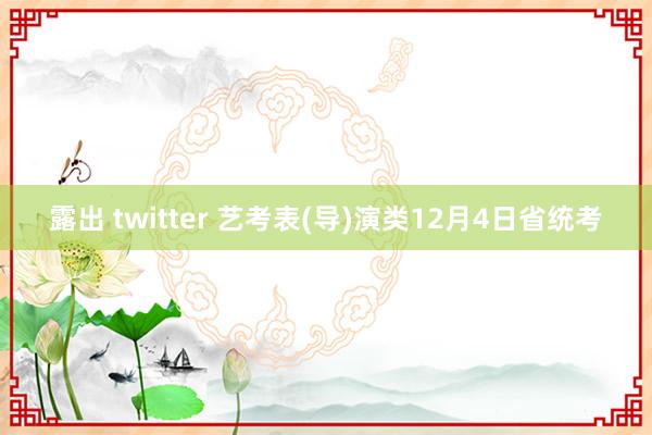 露出 twitter 艺考表(导)演类12月4日省统考