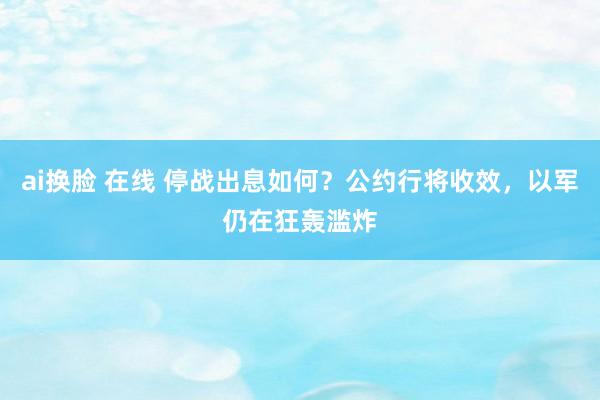 ai换脸 在线 停战出息如何？公约行将收效，以军仍在狂轰滥炸