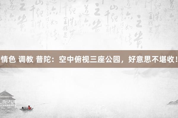 情色 调教 普陀：空中俯视三座公园，好意思不堪收！