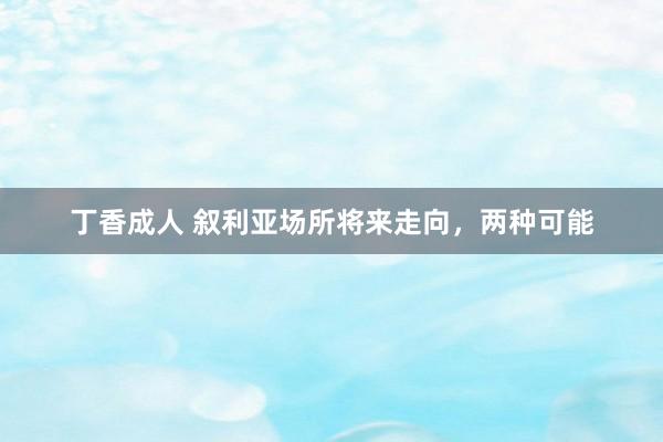 丁香成人 叙利亚场所将来走向，两种可能