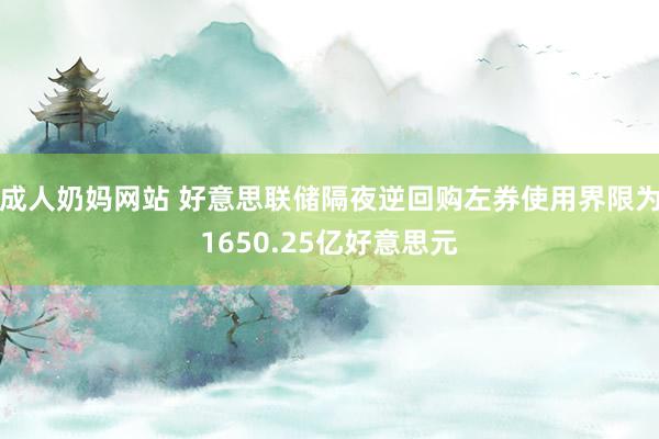 成人奶妈网站 好意思联储隔夜逆回购左券使用界限为1650.25亿好意思元