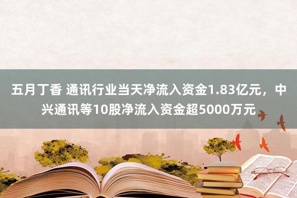 五月丁香 通讯行业当天净流入资金1.83亿元，中兴通讯等10股净流入资金超5000万元