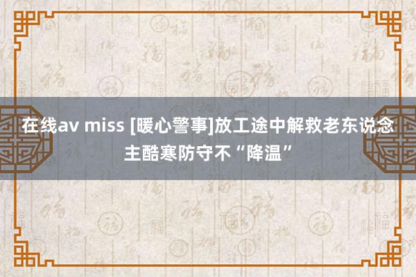 在线av miss [暖心警事]放工途中解救老东说念主酷寒防守不“降温”