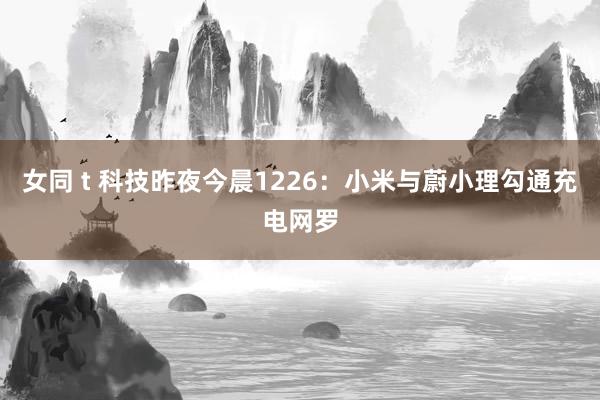 女同 t 科技昨夜今晨1226：小米与蔚小理勾通充电网罗