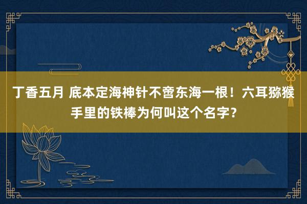 丁香五月 底本定海神针不啻东海一根！六耳猕猴手里的铁棒为何叫这个名字？