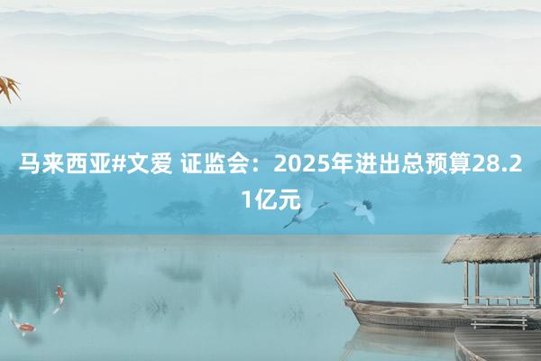 马来西亚#文爱 证监会：2025年进出总预算28.21亿元