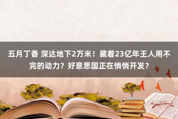 五月丁香 深达地下2万米！藏着23亿年王人用不完的动力？好意思国正在悄悄开发？