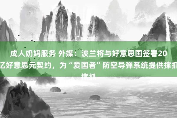 成人奶妈服务 外媒：波兰将与好意思国签署20亿好意思元契约，为“爱国者”防空导弹系统提供撑抓