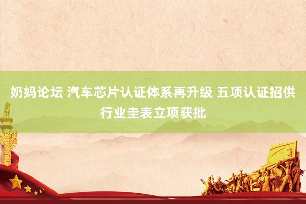 奶妈论坛 汽车芯片认证体系再升级 五项认证招供行业圭表立项获批