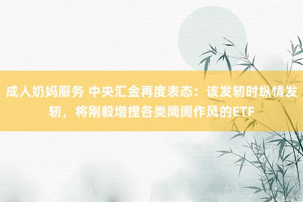 成人奶妈服务 中央汇金再度表态：该发轫时纵情发轫，将刚毅增捏各类阛阓作风的ETF