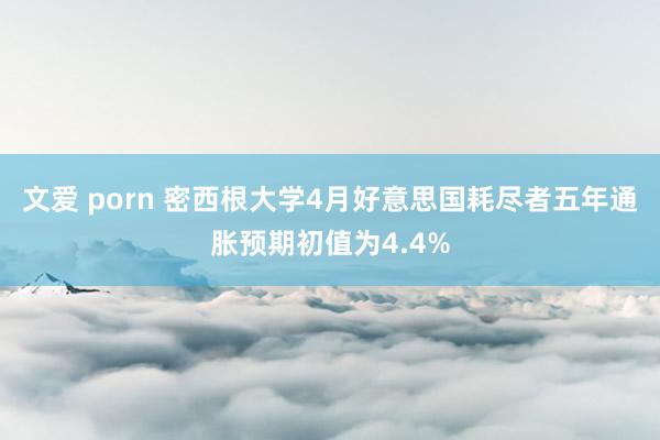 文爱 porn 密西根大学4月好意思国耗尽者五年通胀预期初值为4.4%