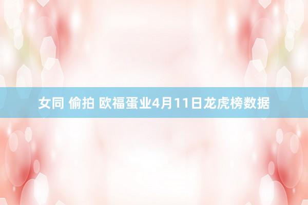 女同 偷拍 欧福蛋业4月11日龙虎榜数据